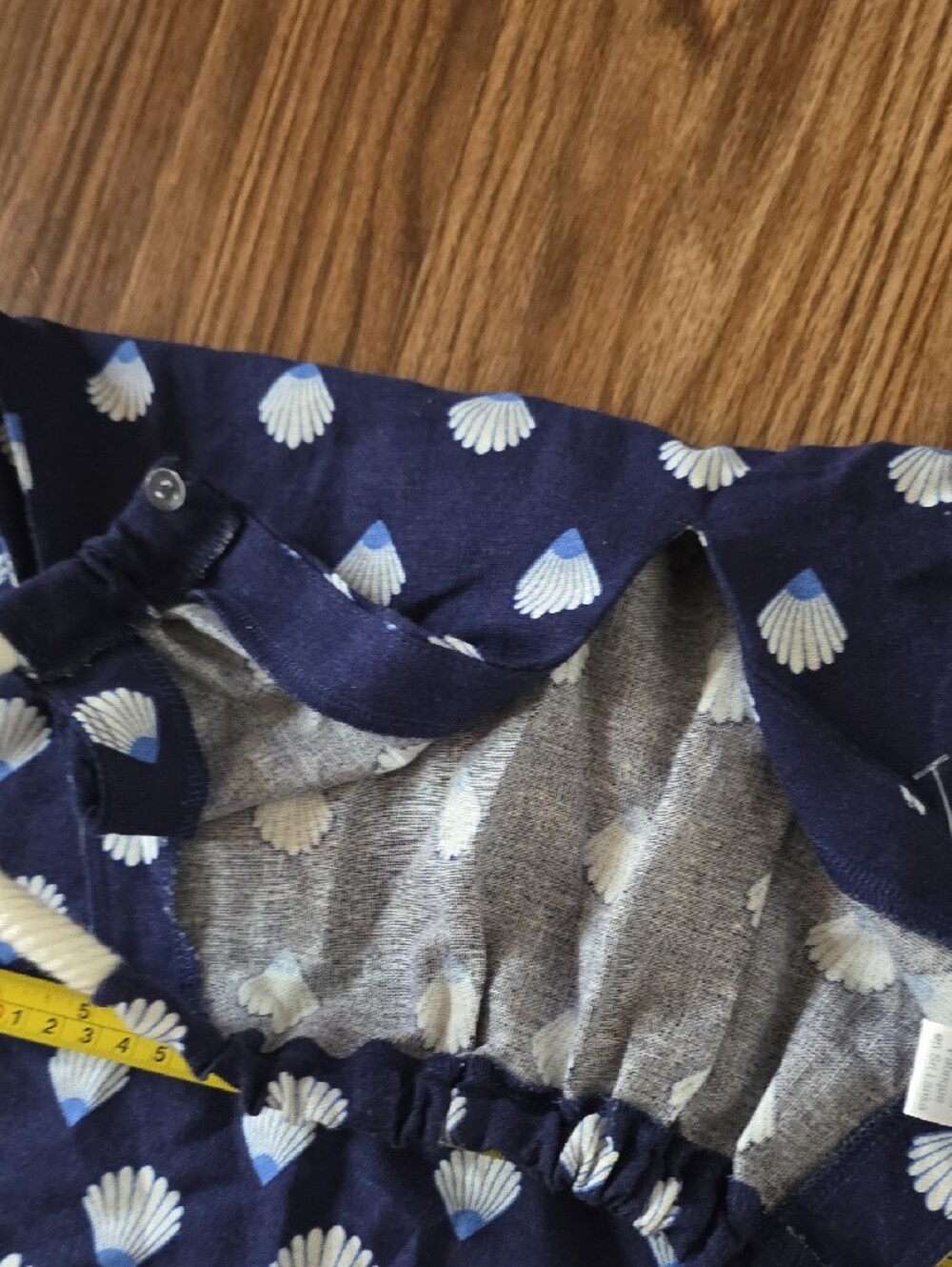 Navy Shell-Print Halter Dress with Rope Straps - Picture 6 of 8